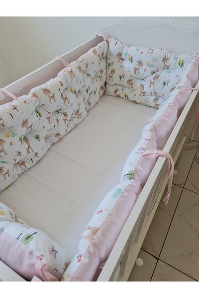 yasetex tasarım 70 X 130 - Baby Crib Edge Protection Set - 40 cm Height, Washable