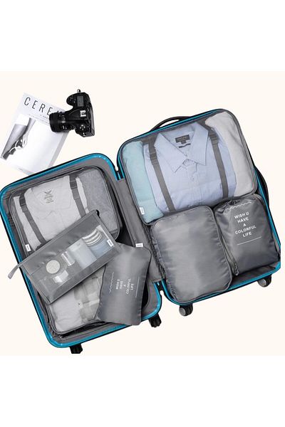 NEXIFY Travel Luggage Packing Organizers Set with Toiletry Bag, 7 Pieces