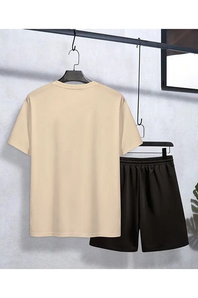 trend selection Beast Printed, Oversize, Crew Neck T-Shirt and Shorts, Bottom Top Set