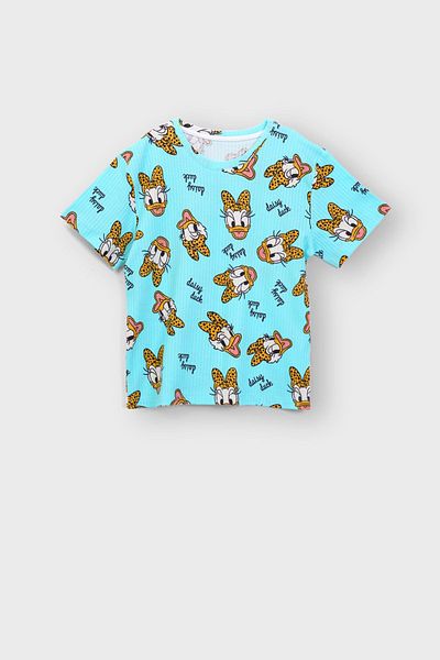 ZUZUNGA Daisy Duck Patterned Short Sleeve Children's Pajama Set (Daisy Duck)