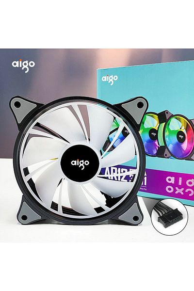 Choice مروحة واحدة Aigo Ar12 مقاس 120 مم لألعاب الكمبيوتر الشخصي ومروحة RGB 12 فولت ومشتت حراري Aura Sync C