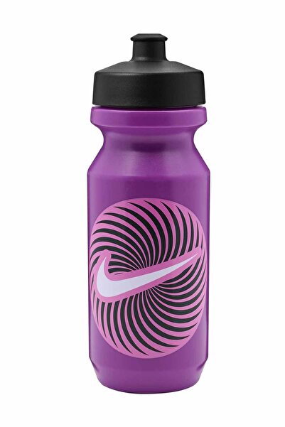Nike Siyah Kapaklı Mor Spiral Desenli Spor Suluk Matara 650 ml 22 oz