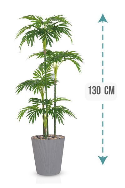 Generic Artificial palm tree (4 branches) with a cylindrical plastic stand