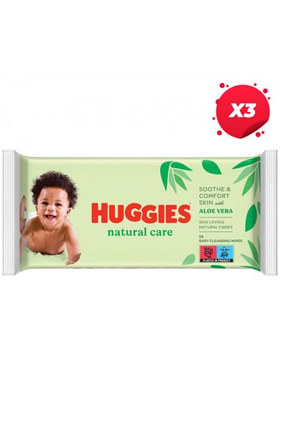 Huggies X3-HUGGIES SERVETELE UMEDE 56BUC ALOE VERA