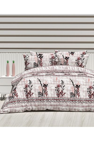 GOOD MORNİNG PAMUKKALE Double Branch Pattern Duvet Cover Set (with Elastic Sheets)