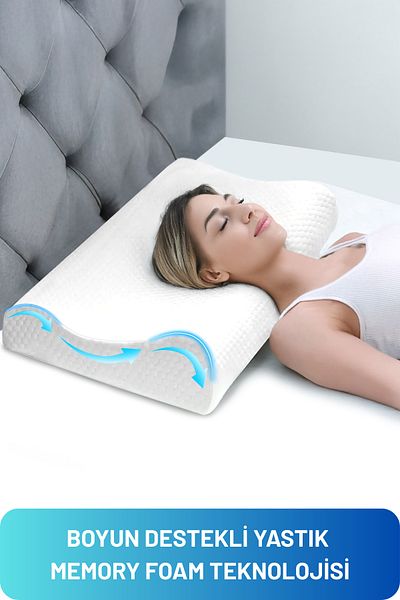 Walter White Orthopedic Visco Pillow with Neck Support Visco Pillow for Neck Straightening 60X40X10 cm