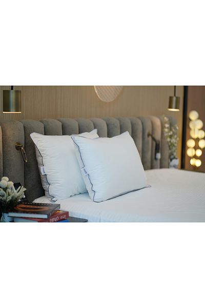 Gentelle Hotel-Quality 50x70 Pillow with 1000g Cotton Outer Cover and Microfiber Filling - 4 pcs