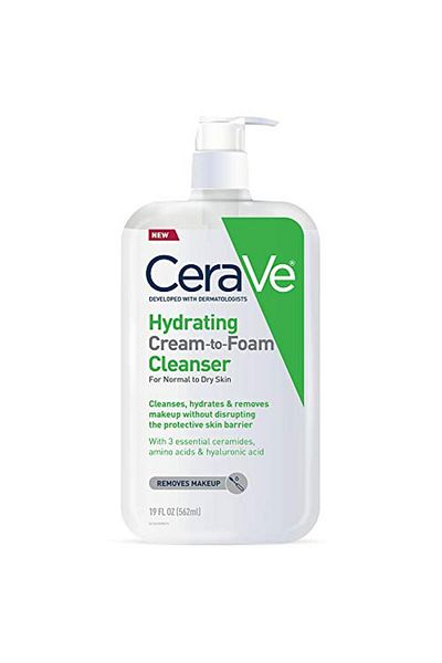 CeraVe منظف كريمي رغوي مرطب | مزيل مكياج مرطب وغسول للوجه بحمض الهيالورونيك