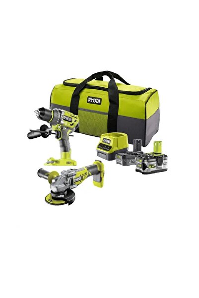 Ryobi RCK182BL-252S Set (Matkap+Taşlama) 18v (1x2.0 Ah + 1x5.0 Ah