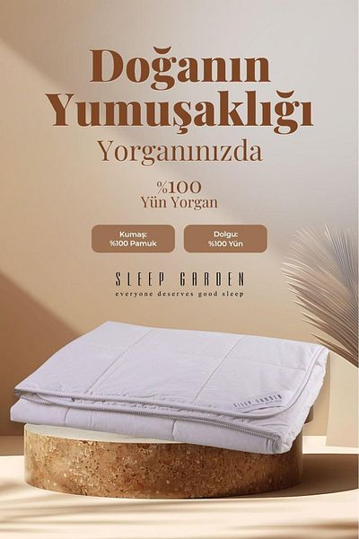 Sleep Garden 100% Natural Wool Quilt Double 195X215 with Interlining Bag