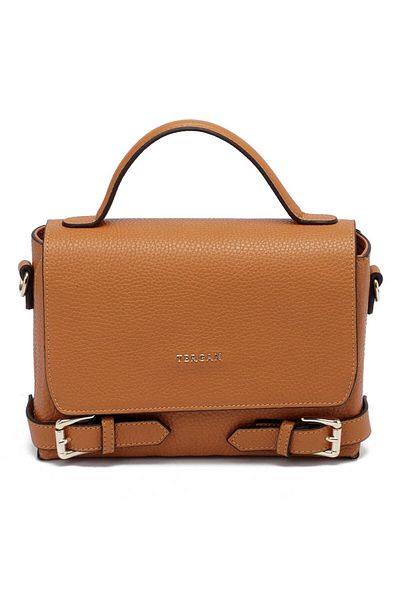 Tergan Tan Genuine Leather Women's Crossbody Bag - S24Y1Bc79902-T5A