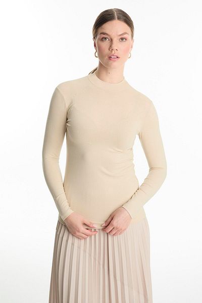 Zühre Beige Body - Stand Collar, Long Sleeve I-0010