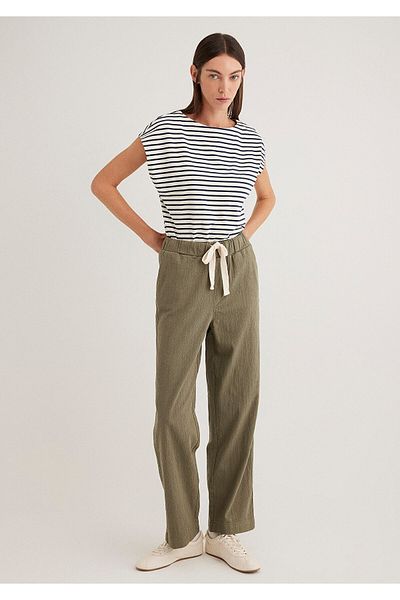 Mavi Khaki Trousers with Lace-Up Waist 1010945 -86627