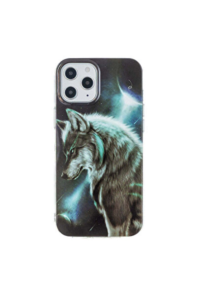 REDz Accessories Силиконов калъф за iPhone 12 Pro Max, модел Cosmic Wolf, сил...
