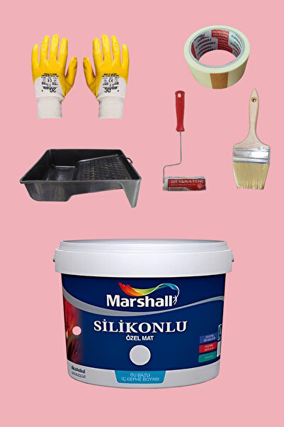 Marshall 5'li Set Silikonlu Özel Mat Iç Cephe Duvar Boyası Şeker Pembe 15-7.5...