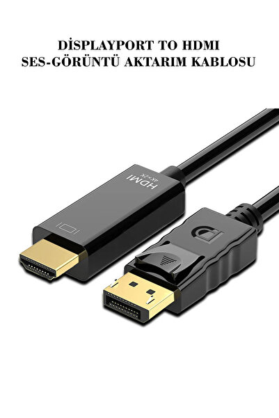 CONOCER DisplayPort HDMI 4K Görüntü ve Ses Aktarım Kablosu 3 Metre Altın Uçlu...