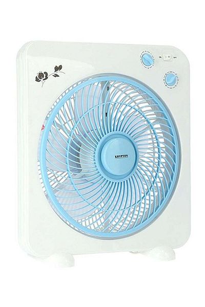 KRYPTON 12 Inch Box Fan With Strong Blade, 3 Speed, Powerful Motor, 60 Min Timer