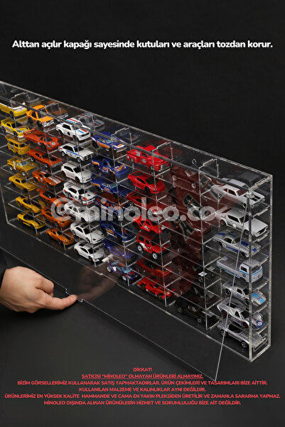 Minoleo Hot Wheels Kapaklı Duvar Rafı – 49’luk Orijinal Premıum Seri (5MM ÇERÇEVELİ)