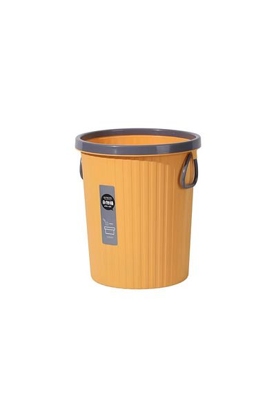 ABYZ Waste Bin, 14L, Round, Plastic, Yellow color