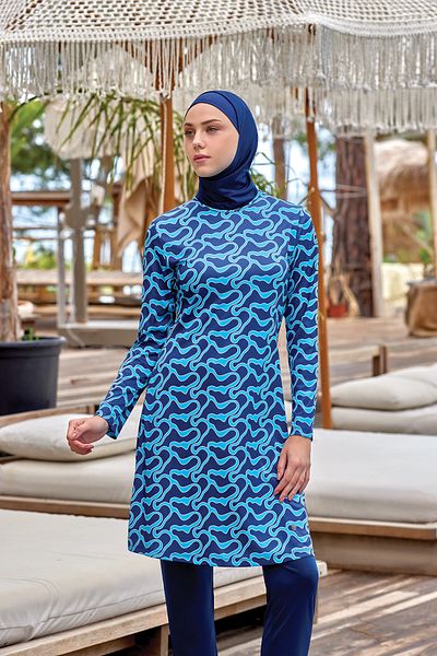 Fulla Moda Μαγιό με σχέδια 5 τεμαχίων Hijab