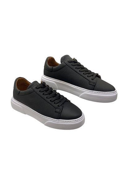 SULA Men's Lace up Inner and Outer Surface Leather Printed Black Stitched Poly Sole
