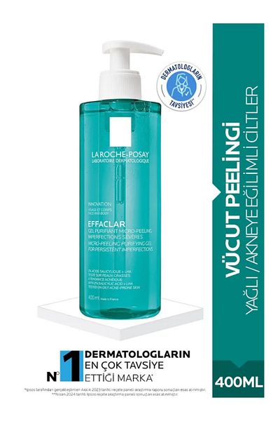 La Roche Posay Effaclar Micro-Peeling Purifying Gel Cleanser for Oily & Acne-Prone Skin, 200ml