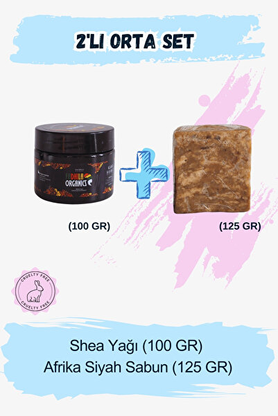 FADHILA ORGANICS 2'li Orta Set (100ml Shea Yağı + 125gr Afrika Sabunu)