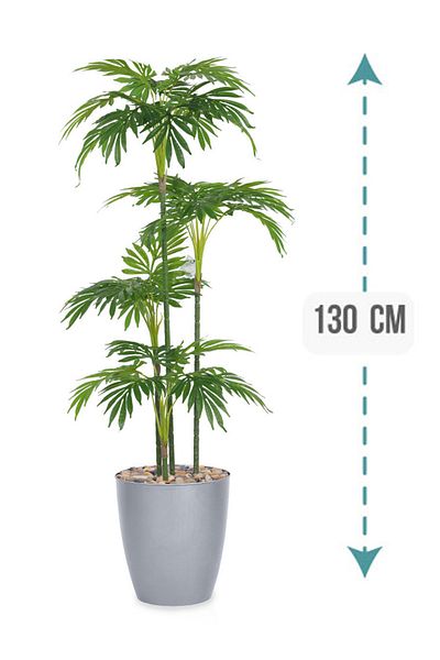 Generic Artificial palm tree (4 branches) with a cylindrical plastic stand