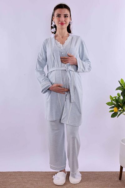 ByLohusa Effortt Blue Dressing Set de pijamale de maternitate pentru maternitate Byl 230542