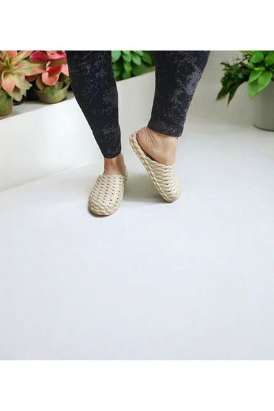 GEZER Καλοκαιρινή αντιολισθητική σόλα Wet Ground Straw Look Πισίνα, Παραλία, Παντόφλες θαλάσσης