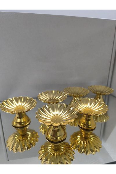 Süper Home 6 Pieces Decorative Sugar Bowl Dragee Presentation Bowl Gold
