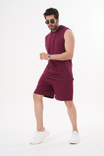 ACTIVE MODA - Men's Sports Athlete Tshirt-Shorts 2-Piece Set Large Size