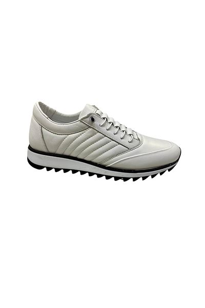 SULA Men's Elastic Lace Inside and Outside Leather White Poly Sole