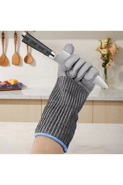 Aksh Long Arm Cut Resistant Sacrificial Butcher Glove Anti-Cut Steel Wire Mesh Knit Gloves