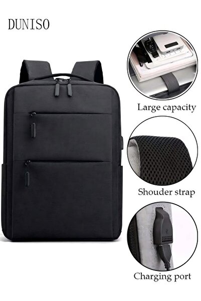 Generic Laptop Backpack, Business Lightweight And Durable Shoulder Bag With Usb Charging Port, Waterproof