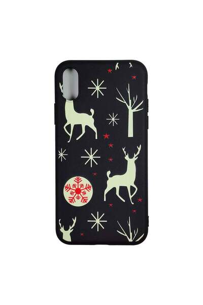 REDz Accessories Carcasă de Crăciun pentru iPhone XS, model Reni de Crăciun, ...