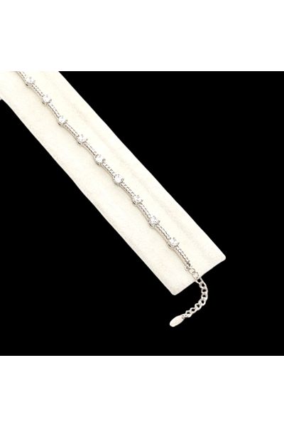 XUPING JEWELRY Xuping Brand - Elegant Steel Bracelet in Silver Color with White Zircon Stone Detail