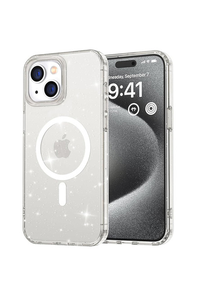 REDz Accessories Carcasă Shine Armor MagSafe, cu sclipici integrat, pentru iP...