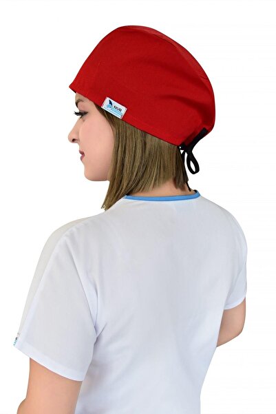 Nur Ortopedi Unisex Düz Kırmızı Doktor Hemşire Hastane Ameliyat Medikal Cerra...