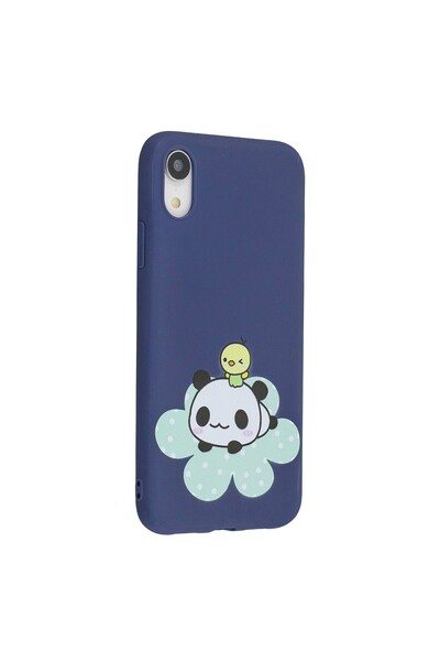 REDz Accessories Carcasă cu design Panda, compatibilă cu iPhone XR, albastră,...