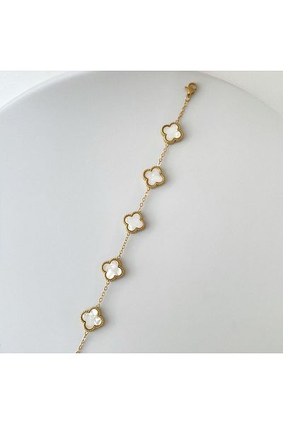 nerora Stainless Steel Clover Bracelet Gold Original Model