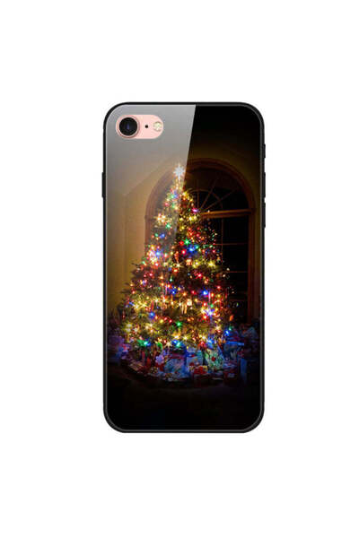 REDz Accessories Коледен калъф, съвместим с iPhone 7/8/SE2, стъклен модел Chr...