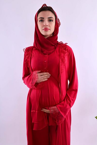 ByLohusa Effortt Cherry Hijab Pregnant Maternity Pajama Set Byl2T80242
