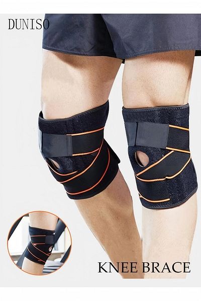 Generic DUNISO 2-Piece Knee Pad Knee Brace with Side Stabilizers and Patella Gel Pads