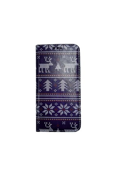 REDz Accessories Husă tip Flip Book pentru iPhone 11 Pro, model Christmas Knit, portofel cu suport, mov, mov