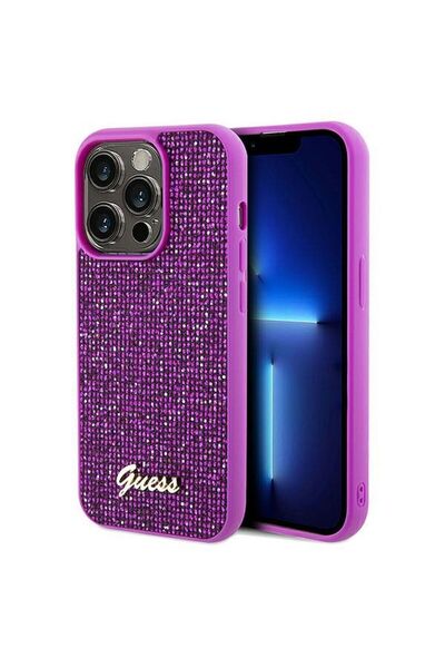 REDz Accessories Θήκη Guess για iPhone 14 Pro, Disco Script Metal, Φούξια