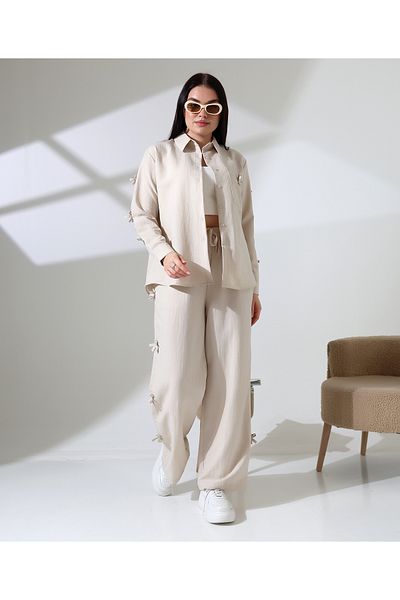 Limon X Quinn Shirt Suit with Bow