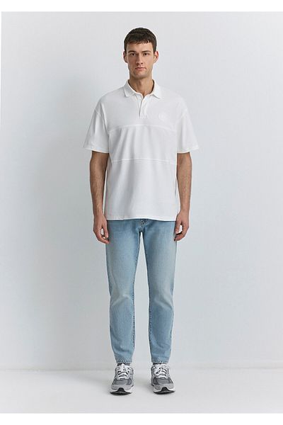 Mavi White Polo T-Shirt Loose Fit / Loose Relaxed Cut 0612481 -70057