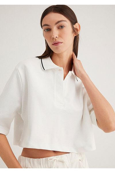 Mavi Ecru Crop Polo T-Shirt Crop / Short Cut 1613000 -70057