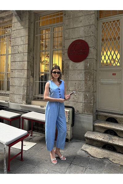 VOLT CLOTHİNG Set de vestă din țesătură premium pentru femei cu pantaloni largi